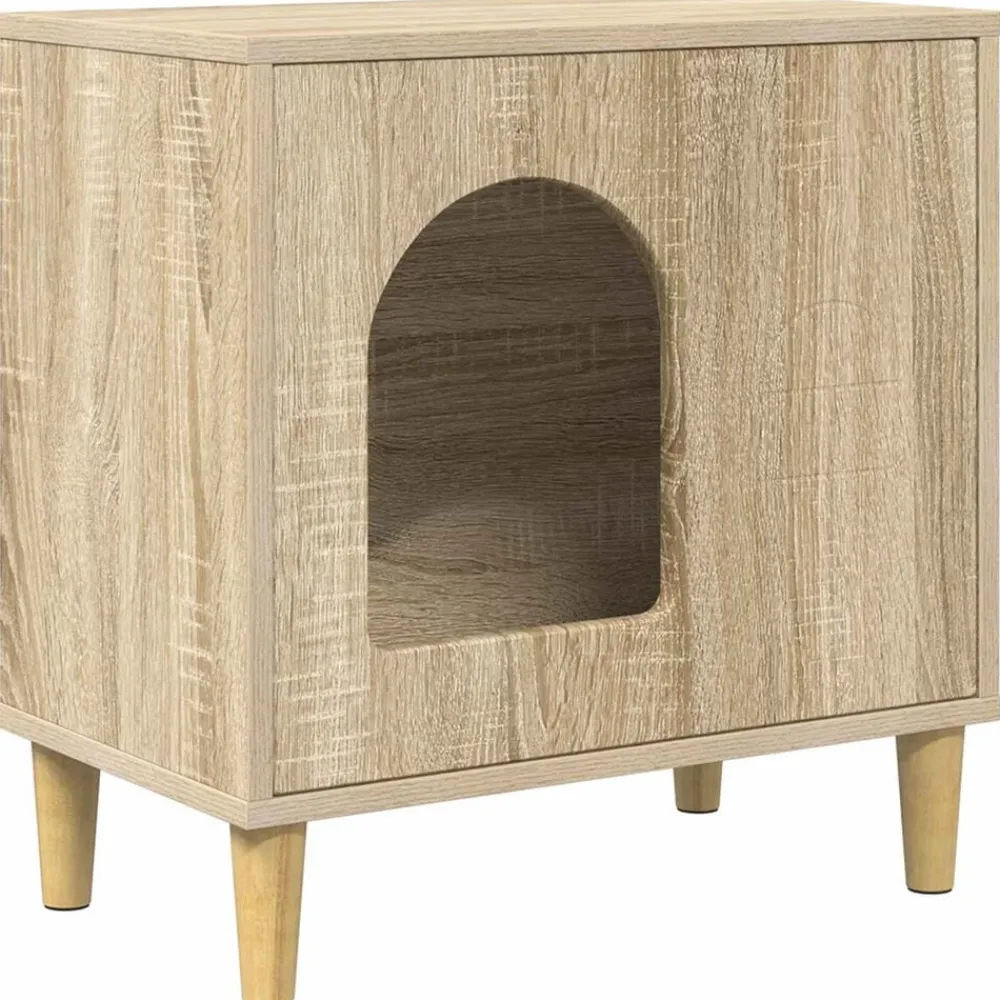 Articles Pour Animaux De Compagnie-vidaXL Maison pour chat Sonoma 51 x 30 x 52 cm Bois d'ingénierie Chêne sonoma