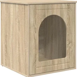 Articles Pour Animaux De Compagnie-vidaXL Maison pour chat Sonoma 53 x 52 x 62 cm Bois d'ingénierie Ch&ecirc;ne sonoma