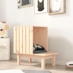vidaXL Maison pour chat 60x36x60 cm Bois de pin massif