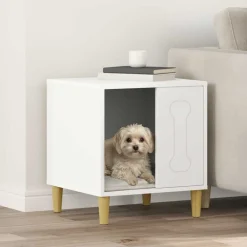 Articles Pour Animaux De Compagnie-vidaXL Maison pour Chiens 44 x 42 x 49 cm Bois d'ingénierie Blanc