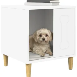 Articles Pour Animaux De Compagnie-vidaXL Maison pour Chiens 44 x 42 x 49 cm Bois d'ingénierie Blanc