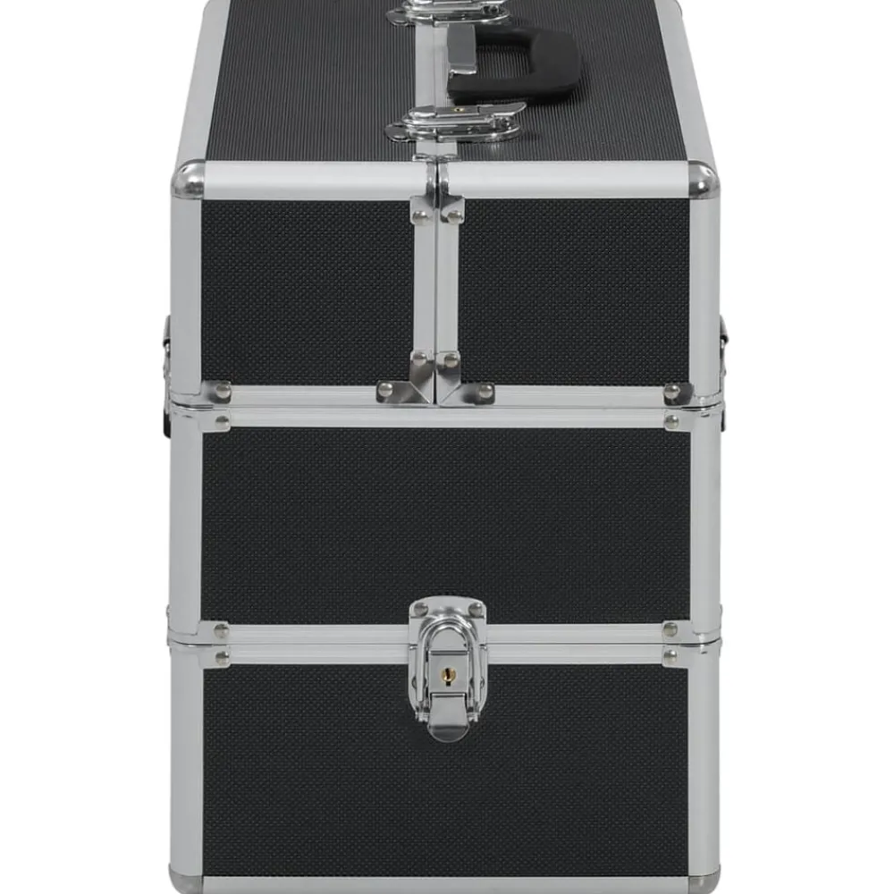 Bagages & Maroquinerie-vidaXL Mallette à maquillage 37x24x35 cm Aluminium Noir