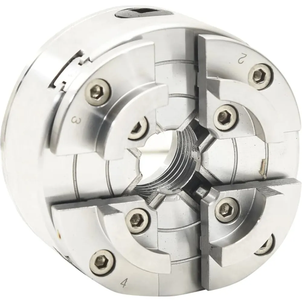 Outils-vidaXL Mandrin à bois à 4 mâchoires connexion M33 argenté 96 mm