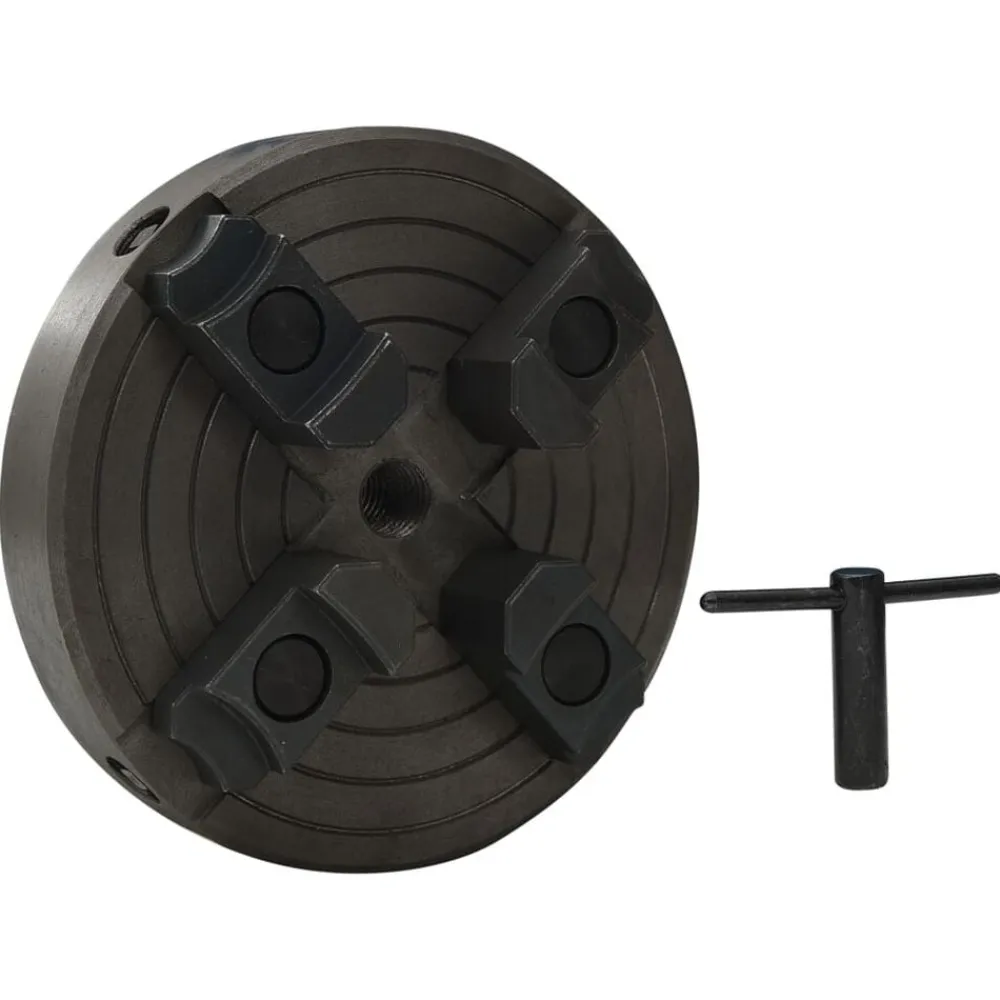 Outils-vidaXL Mandrin à bois à 4 mâchoires connexion M18 acier noir 150x63 mm