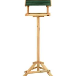 Décorations-vidaXL Mangeoire à oiseaux et support 37x28x100cm Bois de sapin massif