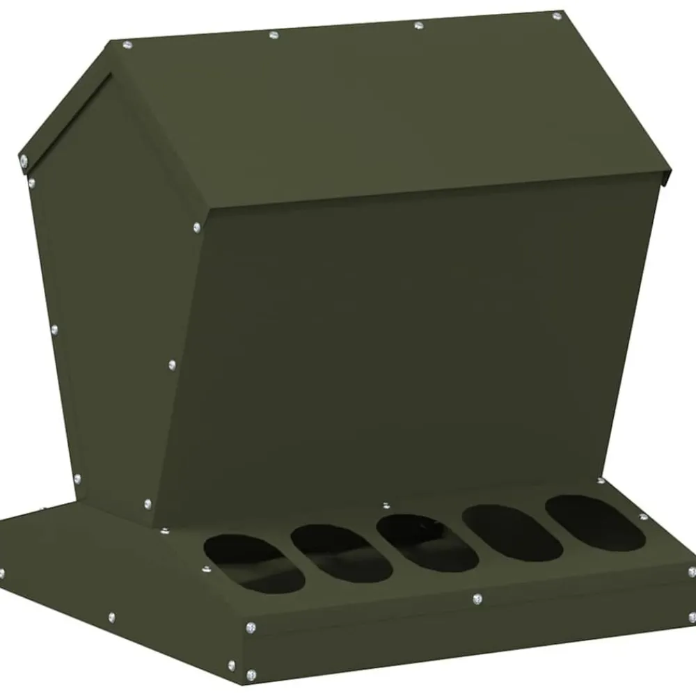 Articles Pour Animaux De Compagnie-vidaXL Mangeoire pour poules 40 x 40 x 45 cm Vert olive