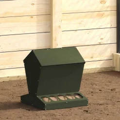 Articles Pour Animaux De Compagnie-vidaXL Mangeoire pour poules 40 x 40 x 45 cm Vert olive