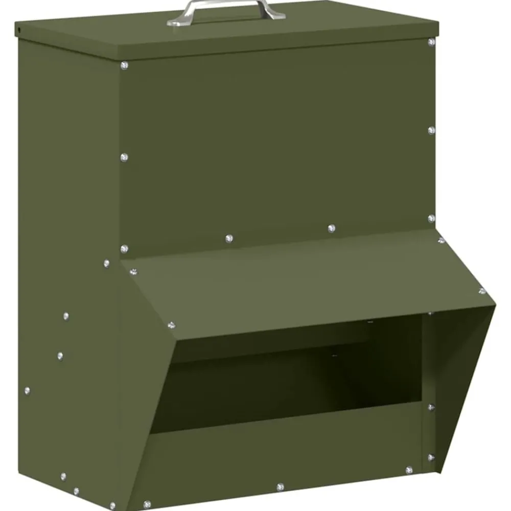 Articles Pour Animaux De Compagnie-vidaXL Mangeoire pour poules 20 x 25 x 35 cm Vert olive