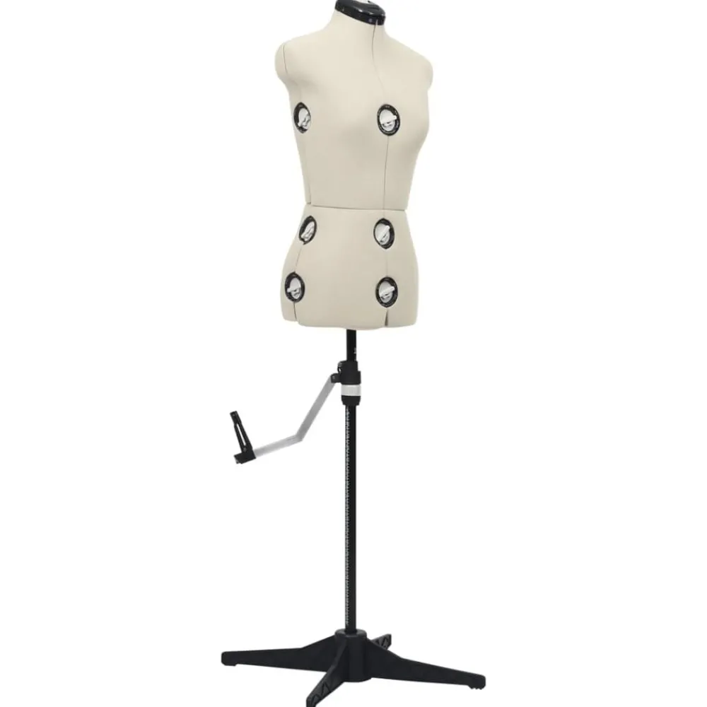 vidaXL Mannequin de robe ajustable pour femme Crème S Taille 33-40