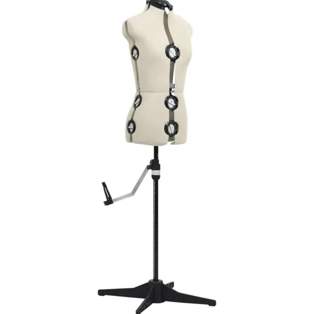 vidaXL Mannequin de robe ajustable pour femme Crème S Taille 33-40