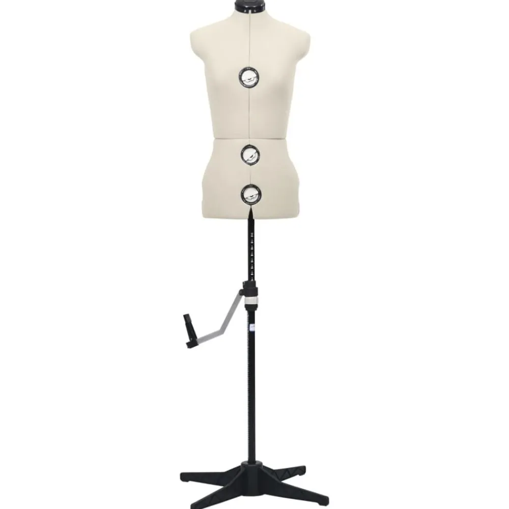 vidaXL Mannequin de robe ajustable pour femme Crème S Taille 33-40