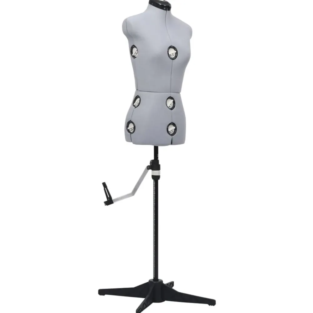 Produits Ménagers-vidaXL Mannequin de robe ajustable pour femme S Taille 33-40 Gris