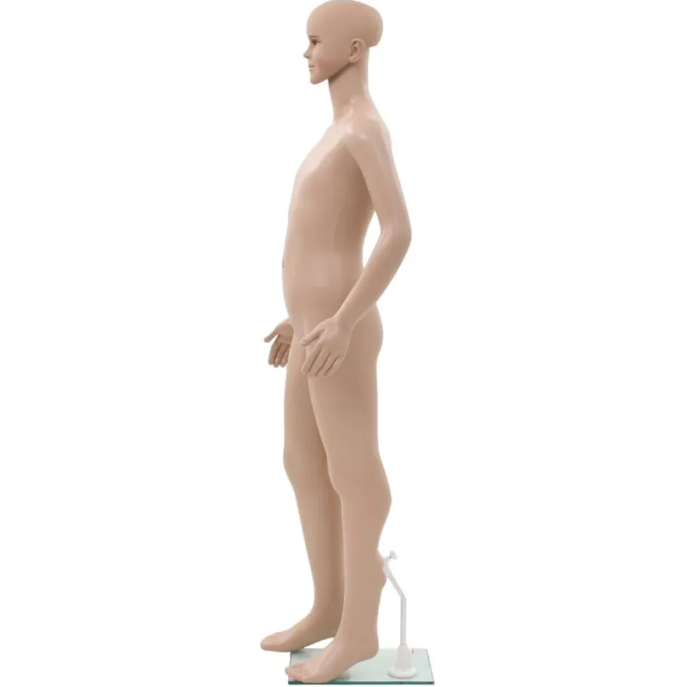 vidaXL Mannequin enfant corps complet avec base verre Beige 140 cm