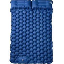 Loisirs De Plein Air-vidaXL Matelas de camping autogonflant avec oreillers 2 personnes Bleu marine