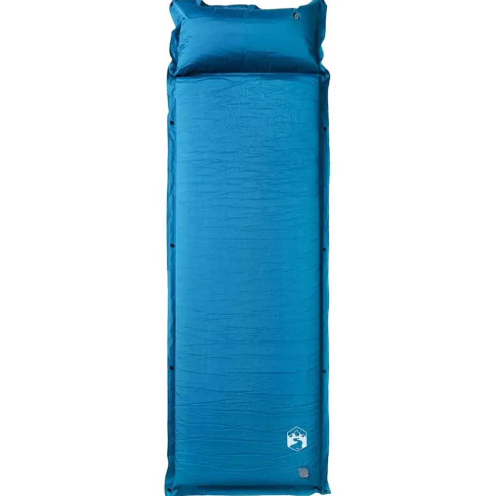 Loisirs De Plein Air-vidaXL Matelas de camping autogonflant oreiller 1 personne Turquoise