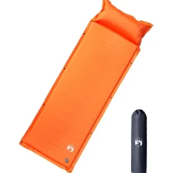 Loisirs De Plein Air-vidaXL Matelas de camping autogonflant avec oreiller 1 personne Orange