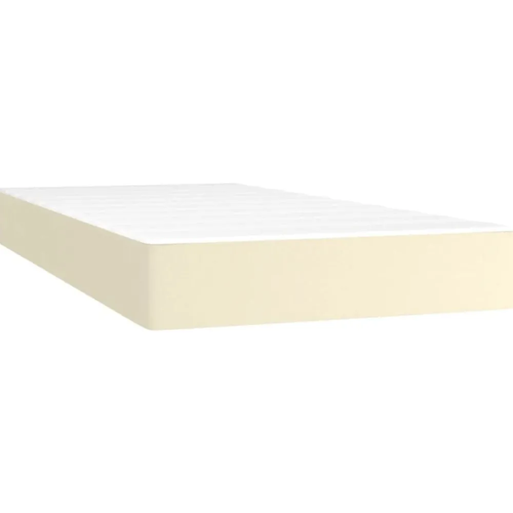 Lits & Accessoires-vidaXL Matelas de lit à ressorts ensachés fermeté moyenne Crème 80x200x20cm Similicuir Crème