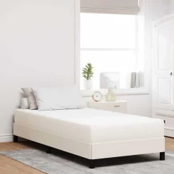 Lits & Accessoires-vidaXL Matelas de Lit avec matelas Crème 80 x 200 cm tissu Cr&egrave;me