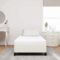Lits & Accessoires-vidaXL Matelas de Lit avec matelas Crème 80 x 200 cm tissu Cr&egrave;me