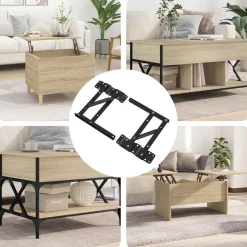 vidaXL Mécanisme de levage de lit 2 pcs Noir 340 x 95 x 40 mm Fer