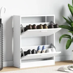 vidaXL Meuble à chaussures en bois avec 2 compartiments