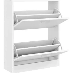 vidaXL Meuble à chaussures en bois avec 2 compartiments