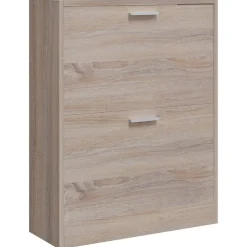 Produits Ménagers-vidaXL Meuble à chaussures en bois avec 2 compartiments Aspect chêne Ch&ecirc;ne