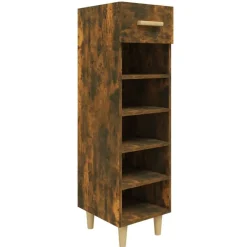 vidaXL Meuble à chaussures Chêne fumé 30x35x105 cm Bois d'ingénierie