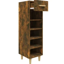 vidaXL Meuble à chaussures Chêne fumé 30x35x105 cm Bois d'ingénierie