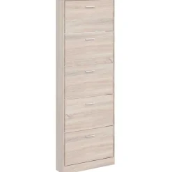 Produits Ménagers-vidaXL Meuble à chaussures en bois avec 5 compartiments Aspect chêne Ch&ecirc;ne