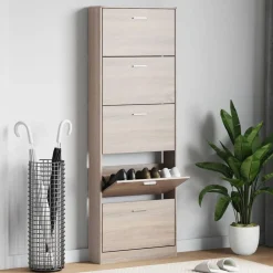 Produits Ménagers-vidaXL Meuble à chaussures en bois avec 5 compartiments Aspect chêne Ch&ecirc;ne