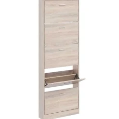 Produits Ménagers-vidaXL Meuble à chaussures en bois avec 5 compartiments Aspect chêne Ch&ecirc;ne