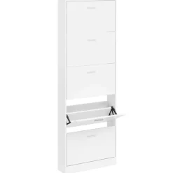 Produits Ménagers-vidaXL Meuble à chaussures en bois avec 5 compartiments Blanc