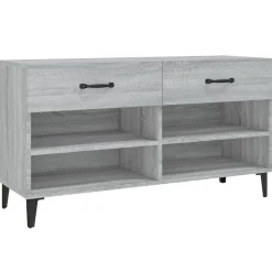 Produits Ménagers-vidaXL Meuble à chaussures 102x35x55 cm Bois d'ingénierie Sonoma gris