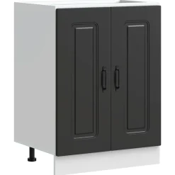 Armoires & Meubles De Rangement-vidaXL Meuble bas pour évier Kalmar 60x46x81,5 cm bois ingénierie Noir