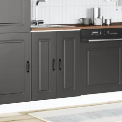 Armoires & Meubles De Rangement-vidaXL Meuble bas pour évier Kalmar 60x46x81,5 cm bois ingénierie Noir