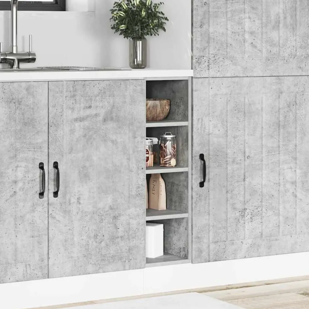 Armoires & Meubles De Rangement-vidaXL Meuble bas "Riga" 20 x 44,5 x 81,5 cm Bois d'ingénierie Gris béton