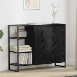 Armoires & Meubles De Rangement-vidaXL Meuble d'appoint Chêne noir 96,5 x 30 x 75 cm Bois d'ingénierie Ch&ecirc;ne noir