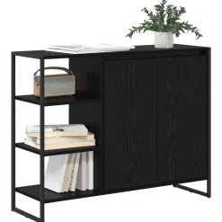 Armoires & Meubles De Rangement-vidaXL Meuble d'appoint Chêne noir 96,5 x 30 x 75 cm Bois d'ingénierie Ch&ecirc;ne noir