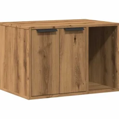 Articles Pour Animaux De Compagnie-vidaXL Meuble de bac à litière pour chat chêne artisanal 60x40x40 cm Ch&ecirc;ne