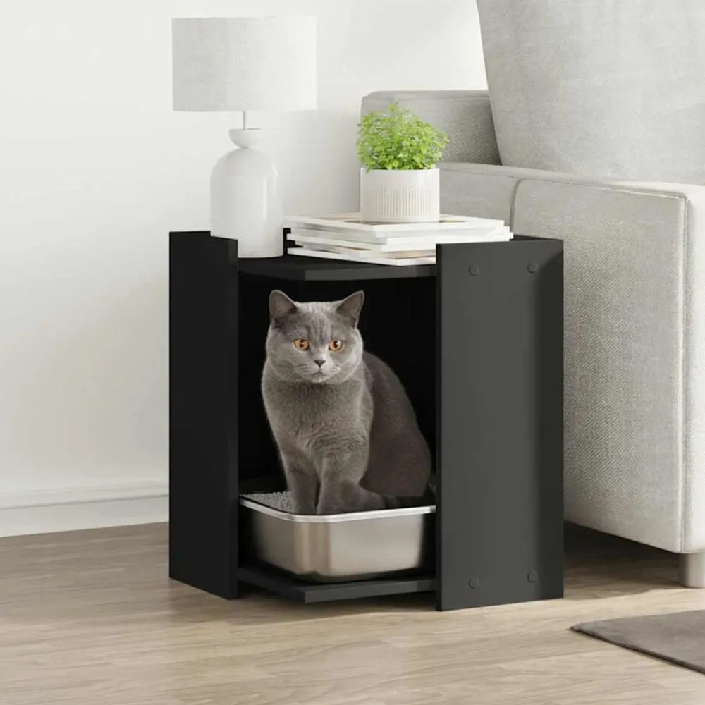 vidaXL Meuble de bac à litière pour chat bois d'ingénierie