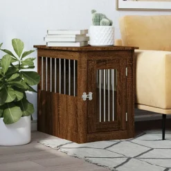 Articles Pour Animaux De Compagnie-vidaXL Meuble de cage pour chiens chêne marron 45x62x59 cm Ch&ecirc;ne marron