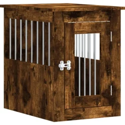 Articles Pour Animaux De Compagnie-vidaXL Meuble de cage pour chiens chêne fumé 45x62x59 cm Ch&ecirc;ne fumé