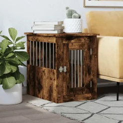 Articles Pour Animaux De Compagnie-vidaXL Meuble de cage pour chiens chêne fumé 45x62x59 cm Ch&ecirc;ne fumé