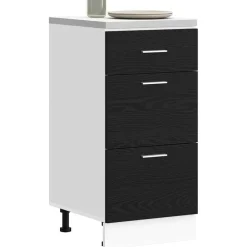 Armoires & Meubles De Rangement-vidaXL Meuble de cuisine bas avec tiroir Chêne noir 40 x 46 x 81,5 cm Ch&ecirc;ne noir