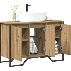 Ensembles De Meubles-vidaXL Meuble de Lavabo de Salle de Bain avec stockage Chêne artisanal ch&ecirc;ne artisanal