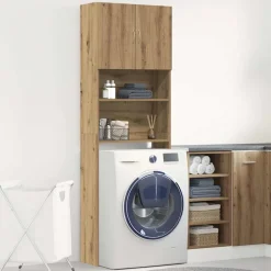 vidaXL Meuble de machine à laver chêne artisanal bois d'ingénierie