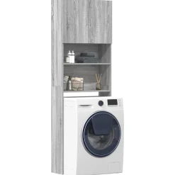 Accessoires Pour Appareils Électroménagers-vidaXL Meuble de machine à laver bois d'ingénierie Sonoma gris