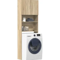 vidaXL Meuble de machine à laver chêne sonoma bois d'ingénierie
