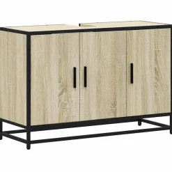 vidaXL Meuble de salle de bain avec lavabo Chêne Sonoma 90 x 33 x 60 cm Bois d'ingénierie